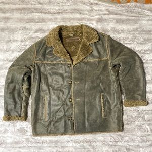 Vintage Guess outerwear distressed leather jacket